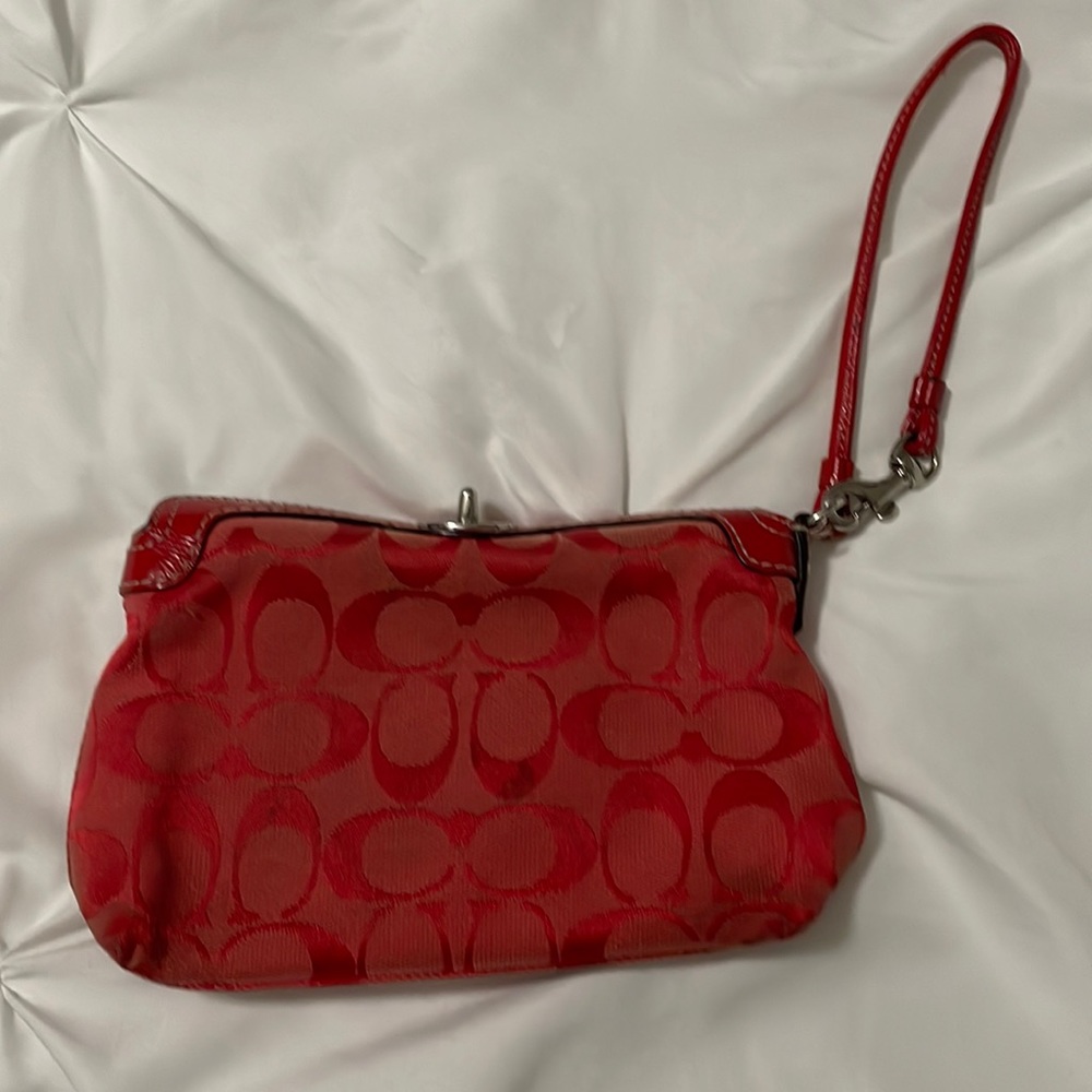 Cute Red Coach Wristlet!